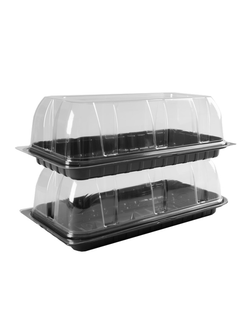 Контейнер крышка-дно пластик (крыш-дно, прозр/черн), 240*130*110мм