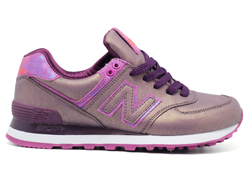 New Balance 574 Фиолетовые кожа женские (36-40) Арт. 191FM-A