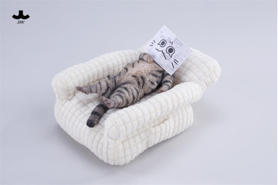 Котик на софе (серый) - Коллекционная фигурка 1/6 Lazybones Cat (JXK293A) - JXK