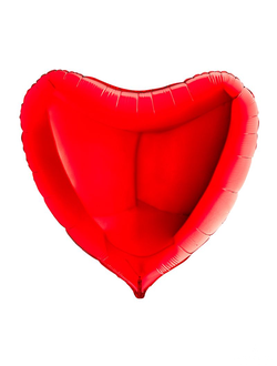 Сердце Красный 36"/90 см с надписью и гирляндой