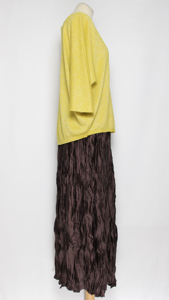 Юбка плотная шелковая "Жатая" хаки, кофе р.46-54