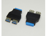 Переходник с гнезда USB 3.0 19 pin на материнской плате на 2 гнезда USB 3.0