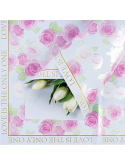 Пленка матовая "Нежность роз" 57*57см 20шт Сиреневый ПЛ17/3