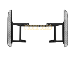 Силовые пороги на УАЗ Хантер 2003-, крепление к раме, поперечина, накладки из рифлёного алюминия (05.350.11)