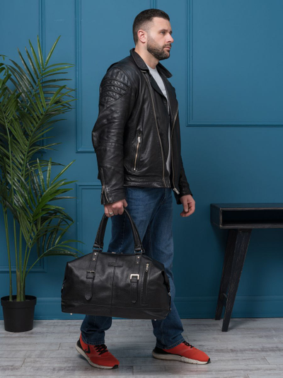 Кожаная дорожная сумка Campora black (арт. 4019-01)