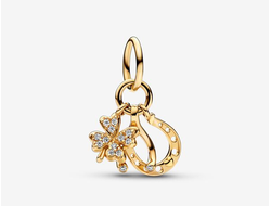 Подвеска пандора клевер на удачу, косточка желаний, подкова 752337C01