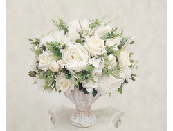 Оригинальная Композиция из искусственных цветов в белом цвете - Белое облако № КС001/как живые