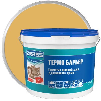 Герметик акриловый для деревянных домов и срубов KRASS Термо Барьер Сосна 7 кг