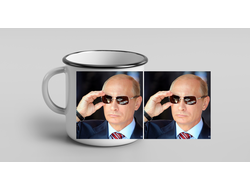 Кружка металлическая эмалированная с Путиным №2