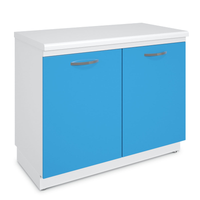 Тумба металлическая медицинская с полкой на подиуме ТМД-2.0