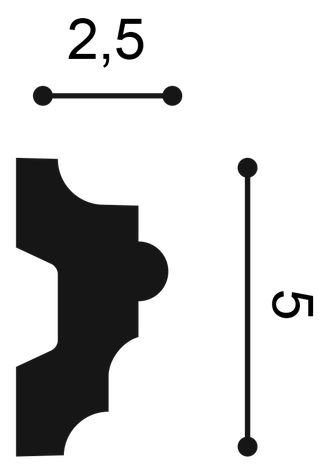 Молдинг P9040 - 5*2,5*200см