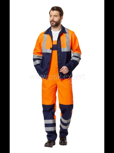 Костюм СПЕКТР СИГНАЛ с п/к, синий/оранжевый