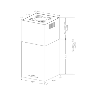 Островная вытяжка Korting KHA 45970 W Cube