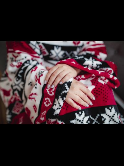 Плед с рукавами &quot;Новогодний&quot; из микрофибры (велсофта)