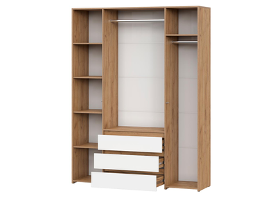 Некст Шкаф 4-створчатый Дуб Золотой / Белая шагрень