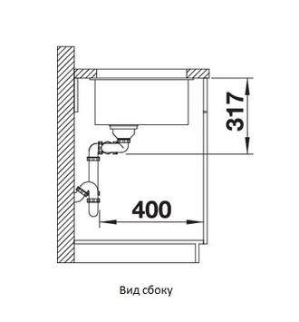 Мойка Blanco SUBLINE 430/270-U с отв.арм. InFino, 525991