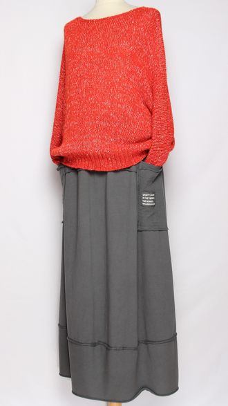 ДЖЕМПЕР "КИМОНО БУКЛЕ" красный, черный до р.56