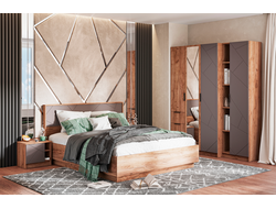 Композиция Спальни ОРЕГОН Дуб Крафт Табачный/Асфальт супермат