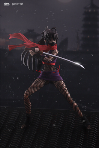 ПРЕДЗАКАЗ - Хаги, девочка-ниндзя - КОЛЛЕКЦИОННАЯ ФИГУРКА 1/12 Pocket Art Series NO.2 Female Ninja Hagi (PA002) - HASUKI ?ЦЕНА: 7800 РУБ.?