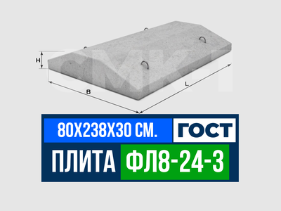 Фундаментная плита ФЛ 8-24-3 ГОСТ 13580-85