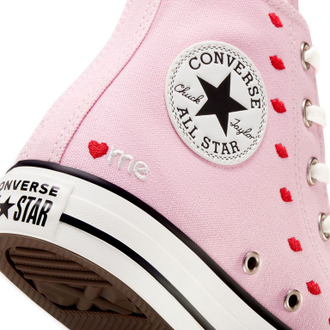 Кеды Converse Chuck 70 Embroidered Lips Pink розовые высокие