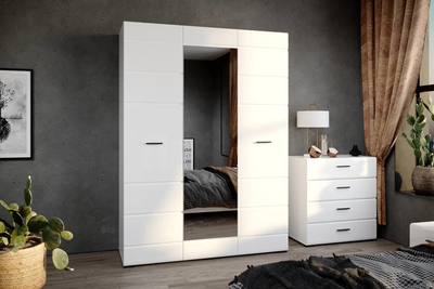 Шкаф Йорк трёхдверный, белый глянец