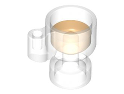 Minifigure, Utensil Stein / Cup with Molded Trans-Orange Drink Pattern, Trans-Clear (68495pb01 / 6306748)