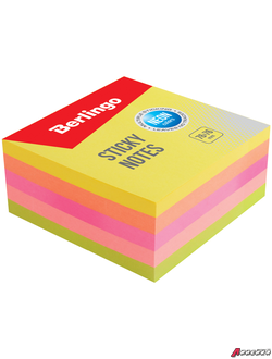 Самоклеящийся блок Berlingo, 76*76мм, 400л, 5 неоновых цветов. LSb_76505