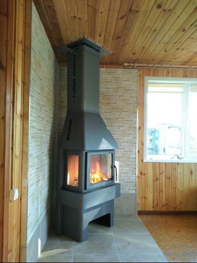 Экокамин Бавария три стекла графит