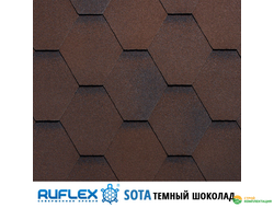 Гибкая черепица Руфлекс Сота (Ruflex Sota), цвет: темный шоколад