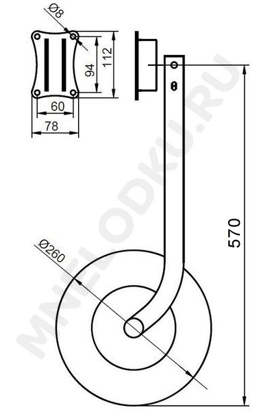 Колеса транцевые ИВ Ёжик 57 см НДНД оцинковка