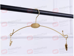 AM2806G Вешалка металлическая для нижнего белья с прищепками на проволоке, цвет: золото