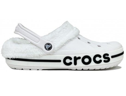 CROCS BAYABAND CLOG УТЕПЛЕННЫЕ БЕЛЫЕ (МЕХ СНИМАЕТСЯ)