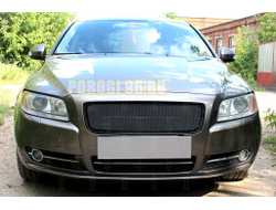 Защита радиатора Volvo S80 II 2006-2010 3D black PREMIUM (устанавливается вместо штатной)