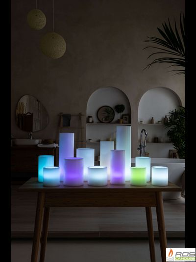 Большой набор LED свечей с парафиновыми плафонами, "Цветной"