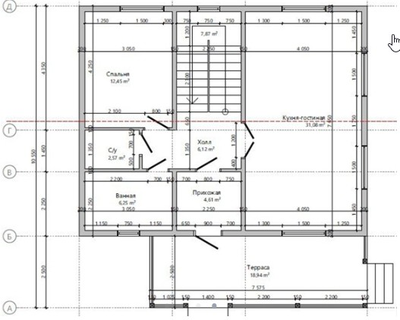 Двухэтажный каркасный дом с четырьмя спальнями 165м² (SK87)
