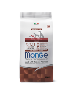 Корм Monge Mini для собак мелких пород с ягнёнком 2.5 кг