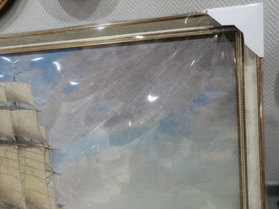 картина в раме 60 х 100 см Jacob Hägg - Norrköping utanför Kronborgs slott vid Helsingör