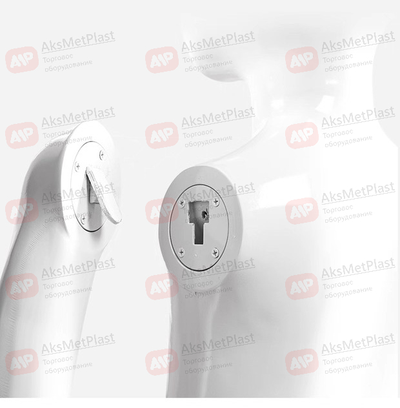 C138W Манекен детский пластиковый белый глянцевый 138 см на металлической подставке