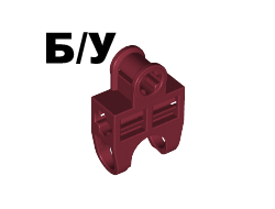 ! Б/У - Technic, Axle Connector 2 x 3 with Ball Joint Socket - Open Sides, Angled Forks with Closed Axle Holes, Dark Red (32174 / 4247655) - Б/У