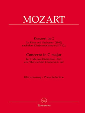 Mozart, Wolfgang Amadeus Konzert G-Dur KV622 für Flöte und Orchester für Flöte und Klavier