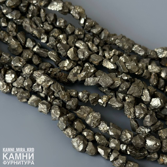 Пирит дикие малые кусочки 3-6х5-7 мм, цена за нить 18 см