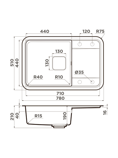 МОЙКА OMOIKIRI TASOGARE 78