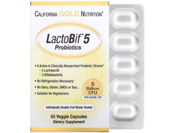 California Gold Nutrition LactoBif Probiotics 5 Billion CFU - Пробиотики для микрофлоры кишечника