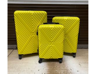 Комплект из 3х чемоданов ABS Х-образный S,M,L желтый
