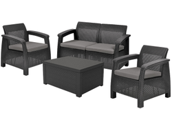 Комплект мебели Корфу со столиком-сундуком графит