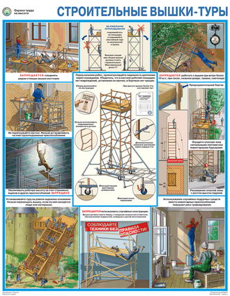 «Охрана труда на высоте. Строительные вышки — туры». 1 лист.