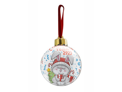 Новогодний ёлочный шар год Кролика №24