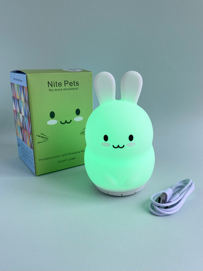 Ночник музыкальный силиконовый ЗАЙЧИК (вертикальный) на аккумуляторе с  функцией белого шума