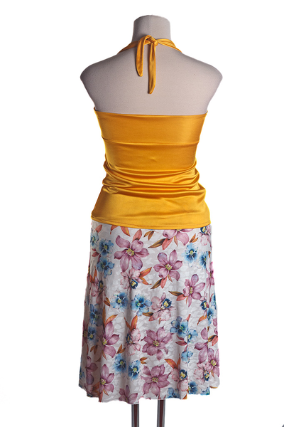 Юбка трапеция с разрезом и кружевом